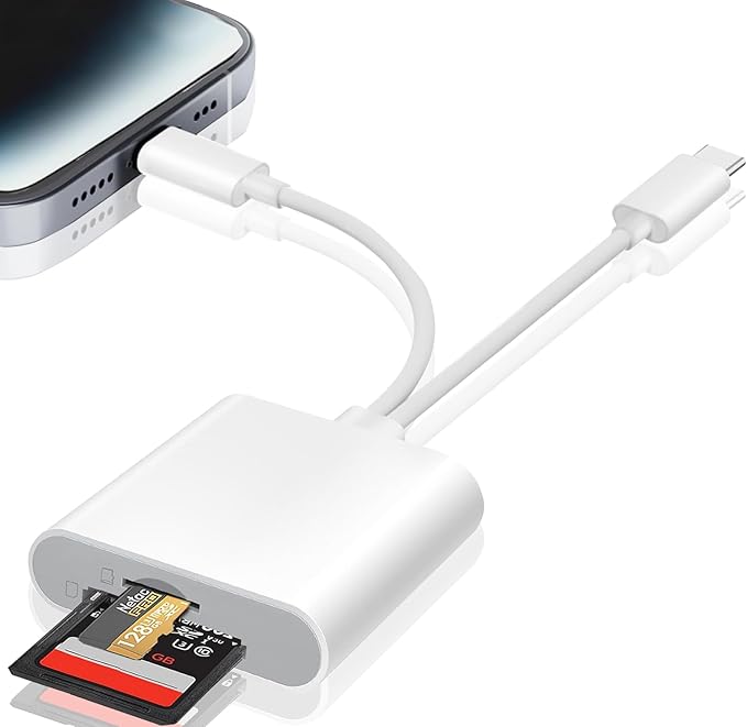 SD Card Reader for iPhone, USB C & Lightning Dual Connector Digital Camera by Improveyourworkefficiency