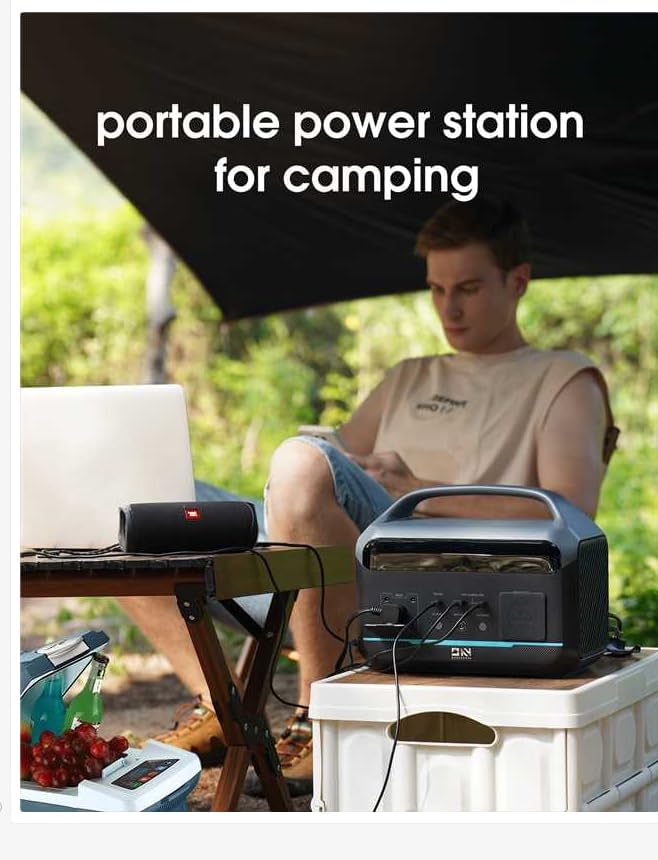 Portable Power Station 1200W Peak, 576Wh Solar Generator, LiFePO4 Battery - Image 6