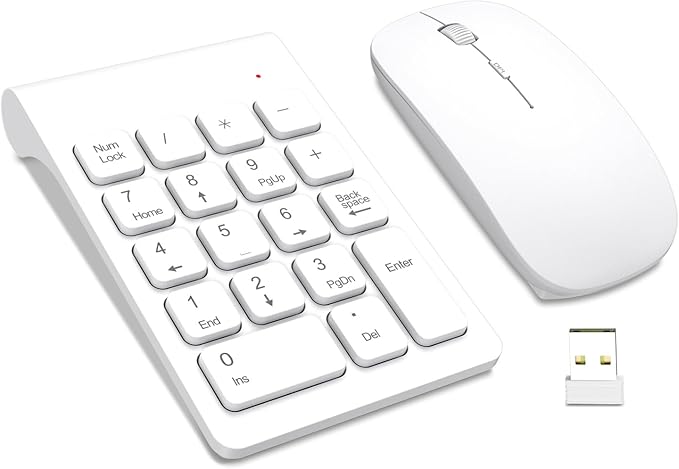TRELC Wireless Numeric Keypad, Mini 2.4G 18 Keys Number Pad, Portable Silent by TRELC