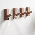HomeDo 4Pack Adhesive Wall Hooks Hat Rack, Wooden Coat Hooks Wall Mounted by HomeDo