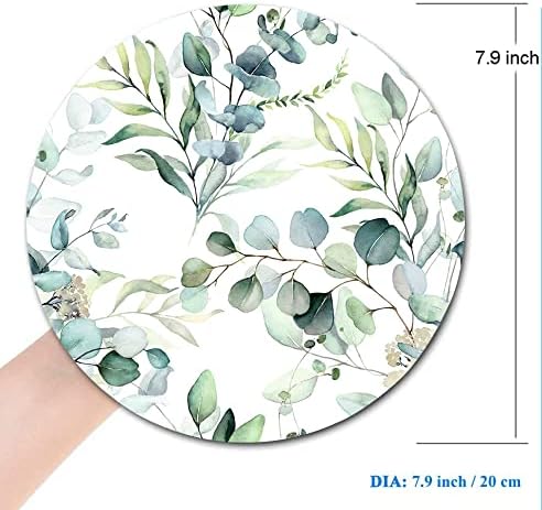 Mouse Pad, Cute Mousepad with Design, Round Grass Leaves Mat, Small Non-Slip - Image 2