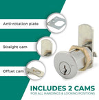 Olympus Lock DCN3 Rekeyable Cam Lock | 1-3/8" Cylinder 915 Key, Keyed Alike | - Image 3