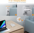 Flat Plug 20 FT Long Extension Cord, TESSAN Ultra Thin Power Strip Surge - Image 3