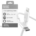 BLACK+DECKER USB C to Lightning Cable by BLACKDECKER
