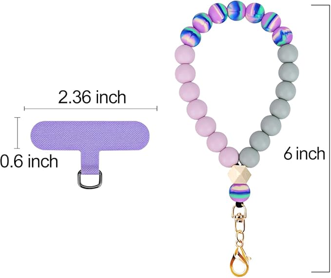 Marble Silicone Beaded Phone Wrist Strap, Cellphone Lanyard - Image 6