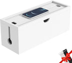 Bamboo Cable Management Box, Large Cord Organizer Box Cable Box to Hide Wires & by HoVoit