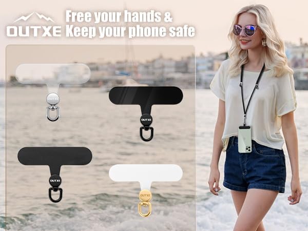 OUTXE Phone Tether Tab Rotatable 360°, 4 Pack TPU Phone Lanyard Patch - Image 7