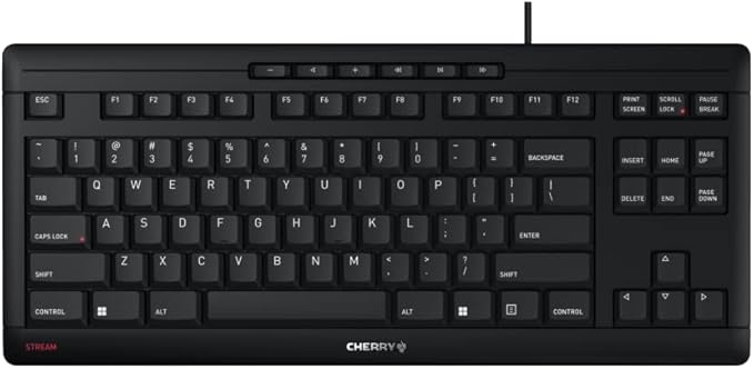CHERRY Stream Keyboard TKL Wired USB TenKeyLess Compact Version without Number by CHERRY