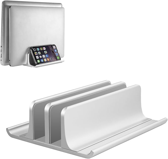 Vaydeer Aluminum Laptop Stand Double-Slot Adjustable Vertical Laptop Stand by Vaydeer