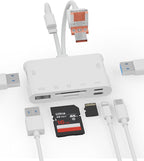 Memory Card Reader, 7-in-1 SD Card Reader & USB OTG Adapter by Endoscope