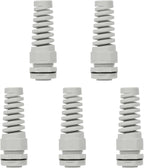 LeMotech 5Pcs NPT 1" IP68 Waterproof Cable Gland Flex Spiral Strain Relief Grey by LeMotech
