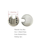 HAHIYO 2Pcs 1.38Inch/35mm Brushed Silver Zinc Alloy Desk Grommet Wire Grommet - Image 2
