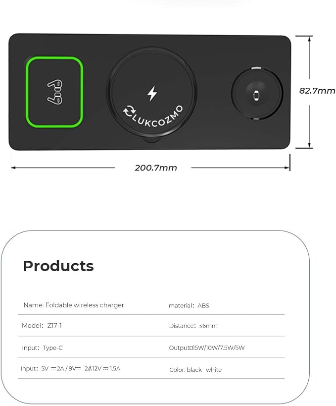 Wireless Charger Station 3 in 1, Fast Charging - Image 2