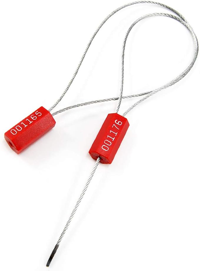 Pull-Tite Steel Security Cable Wire Seals Numbered Anti-Tamper Security Tags - Image 9