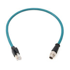 M12 Ethernet 8 Pin X Coded RJ45 CAT7e GigE Cable by HangTonConnect