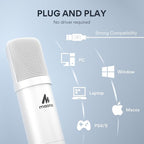 MAONO USB Microphone, 192kHz/24bit Plug & Play PC Computer Podcast Condenser - Image 4