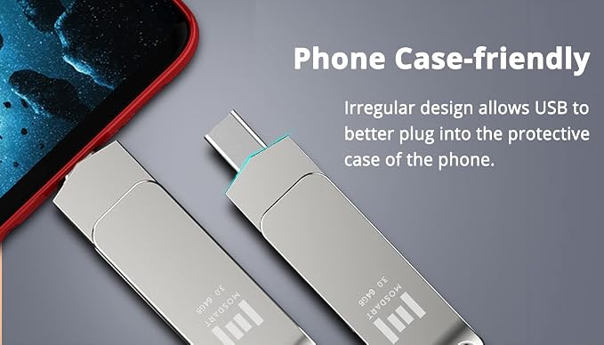 MOSDART 64GB USB3.1 Fast Speed C and A Dual Flash Drive, exFAT Memory Stick - Image 4