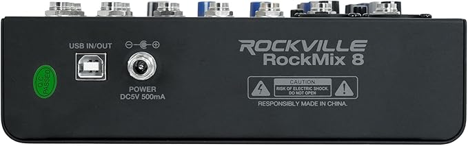 Rockville ROCKMIX 8 Channel Mixer, USB Recording Interface, Compressor - Image 5