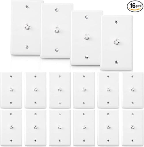 1-Port TV Cable Wall Plate F Connector Wall Plate Coax Wall Plate Video Wall by Weewooday