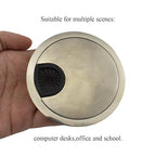 HAHIYO 1Pcs 3.15Inch/80mm Brushed Silver Zinc Alloy Desk Grommet Wire Grommet - Image 6