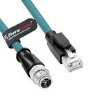 Alvin's Cables M12 8 Pin Male to RJ45 Shielded Ethernet Cable M12 X Coded 8 by AlvinsCables
