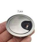 HAHIYO 2Pcs 2Inch/50mm Brushed Silver Zinc Alloy Desk Grommet Wire Grommet - Image 6