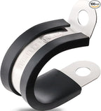 100PCS Cable Clamps 3/4 Inch 304 Stainless Steel Cable Clamps Rubber Coated by OURU