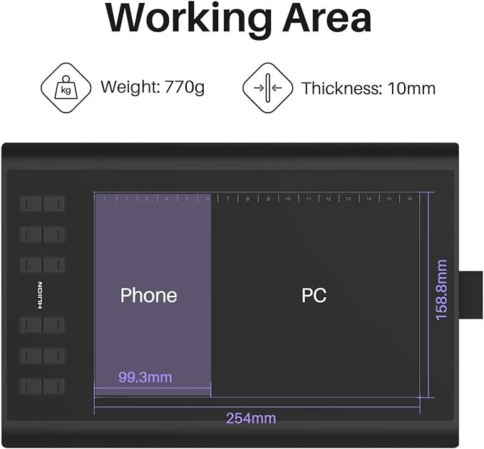 HUION Inspiroy H1060P Graphics Drawing Tablet - Image 4