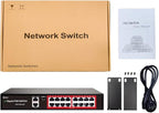STEAMEMO 16 Port Gigabit PoE Switch, Smart Managed Gigabit Ethernet Switch - Image 9