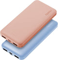 Miady 2-Pack 10000mAh Dual USB Portable Charger, Type-C Fast Charging Power Bank by Miady
