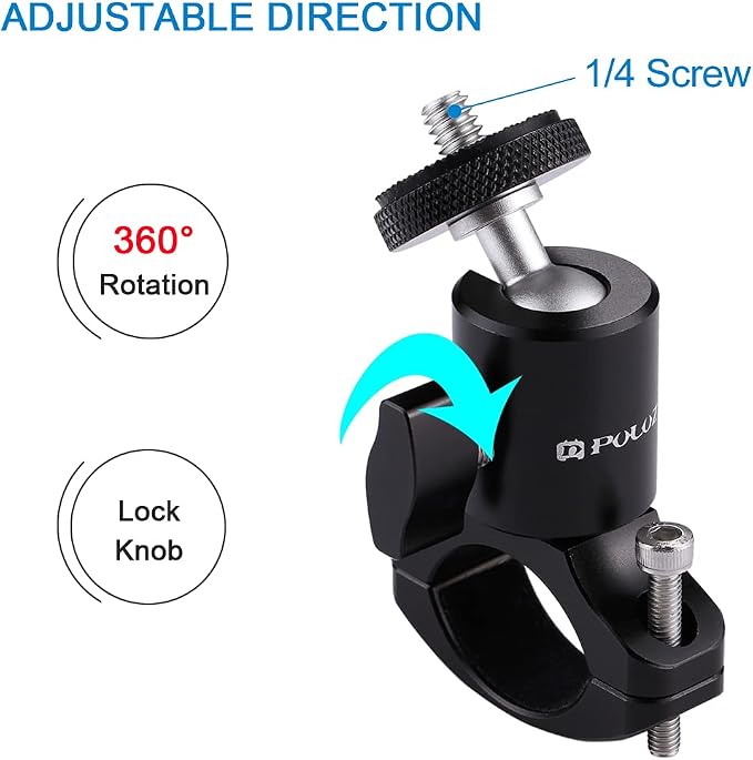 PULUZ Camera Handlebar Mount for Gopro Bike Motorcycle Mount, Aluminum Bicycle - Image 4