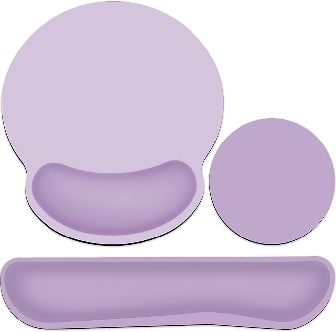 Mouse Pad with Wrist Rest Set, 3-in-1 Wrist Support Mousepad Set, Gaming Mat by QOMOLAMA