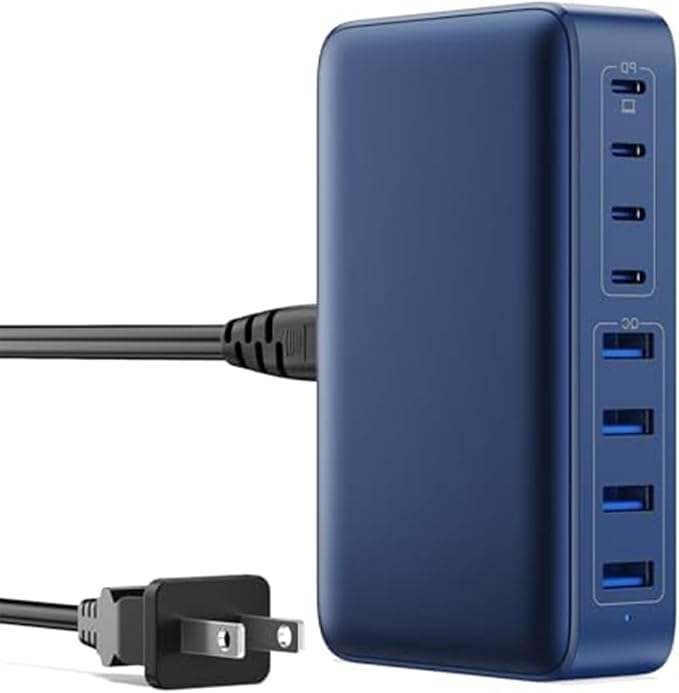 USB C Charger 200W USB C Charger Block, Upgraded GaN III 8-Port Fast Charging by GKUTW