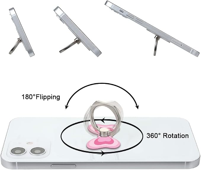 Bonoma Butterfly Phone Ring Holder, 3 Pack Universal Finger Ring Stand Grip - Image 3