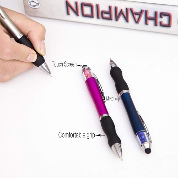 NC Ballpoint Pens 2 in 1 Stylus Pens Medium 1.0mm Point Black Ink - Image 4