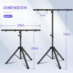 DJ Light Stand Heavy Duty Par Can Tripod T-Bar Stage Lights Stand Adjustable - Image 3