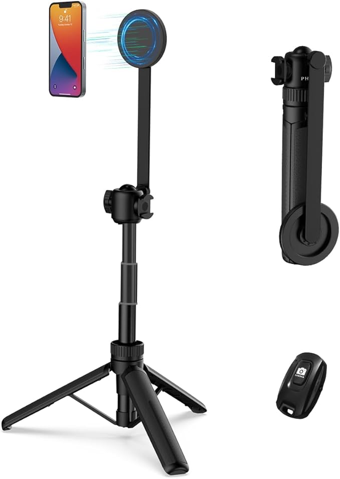 PHOPIK 35" Magnetic Selfie Stick Phone Tripod, Extendable Phone Tripod by PHOPIK