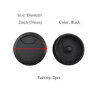 HAHIYO 2Pcs 2Inch/50mm Black ABS Plastic Sector-shaped Desk Grommet Wire - Image 2