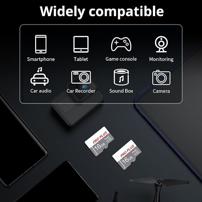 2 Pack TF Card 16GB with Adapter, High Speed Memory Card, UHS-I C10 A1 Memory - Image 2