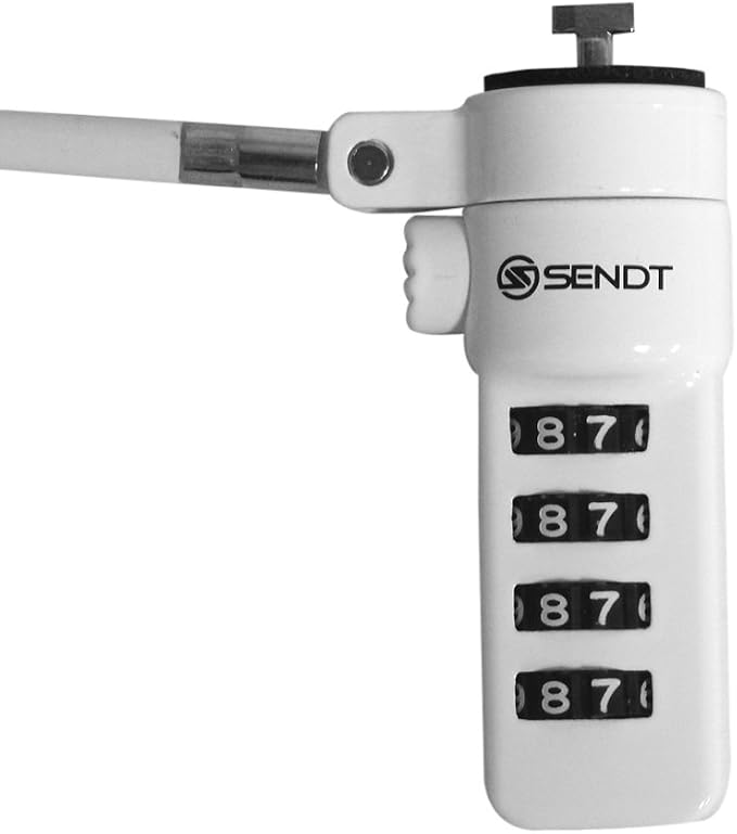 Sendt White Notebook/Laptop Combination Lock Security Cable - Image 2