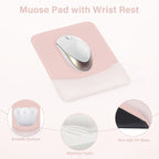 MOSISO Wrist Rest Support for Mouse Pad&Keyboard Set, Rectangular Ergonomic - Image 3