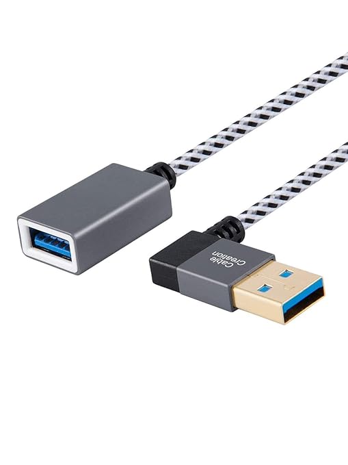 CableCreation Short USB 3.0 Extension Cable Right Angle 1FT, 90 Degree Male to by CableCreation