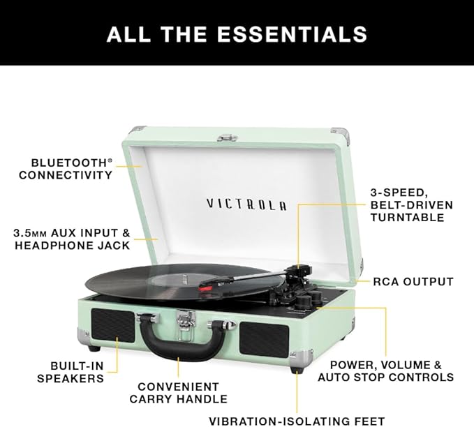 Victrola Journey Bluetooth Portable Suitcase Record Player – - Image 2