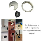 HAHIYO 2Pcs 2Inch/50mm Brushed Silver Zinc Alloy Desk Grommet Wire Grommet - Image 3