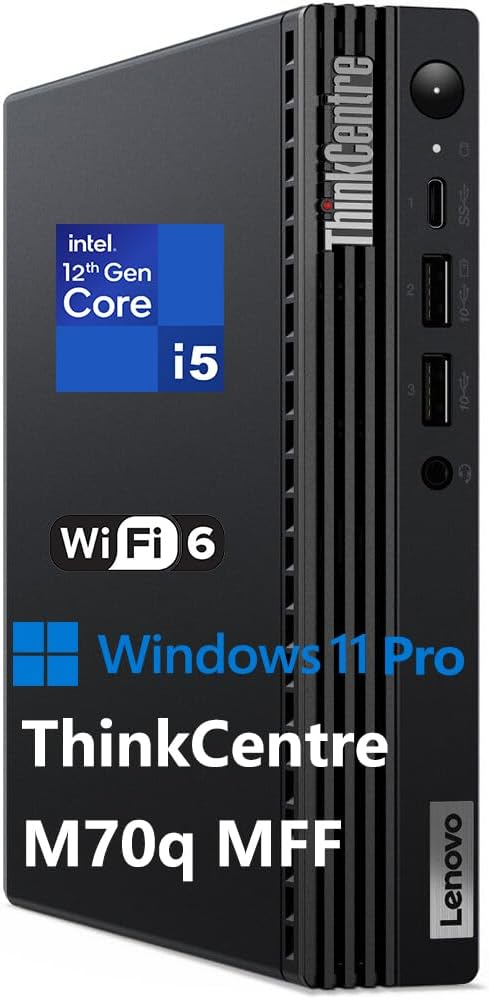 Lenovo ThinkCentre M70q Tiny 1L Business Desktop Computer, 12th Gen Intel by LENOVO