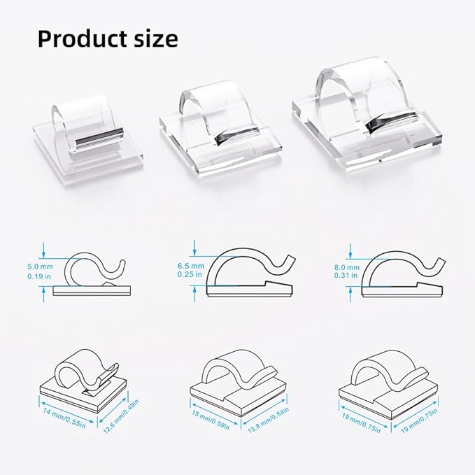 100 PCS Cable Clips Cord Organizer, Wire Holder - Image 2