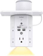 One Beat Surge Protector Wall Outlet Extender, 5 Outlets & 4 USB Ports by OneBeat