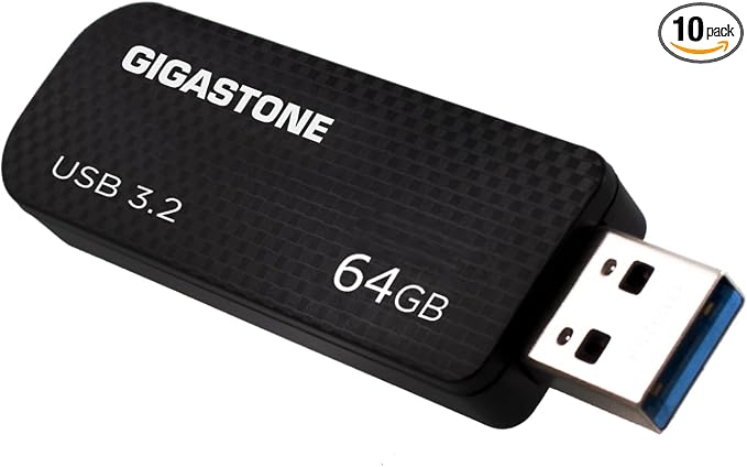 GIGASTONE 64GB Flash Drive Z30 USB 3.2 Gen 1, 80MB/s Ultra Fast, Keychain Loop by Gigastone