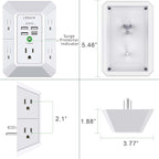 Wall Charger, Surge Protector, QINLIANF 5 Outlet Extender - Image 7