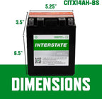 Interstate Batteries YTX14AH-BS 12V 12Ah Powersports Battery 210CCA - Image 4